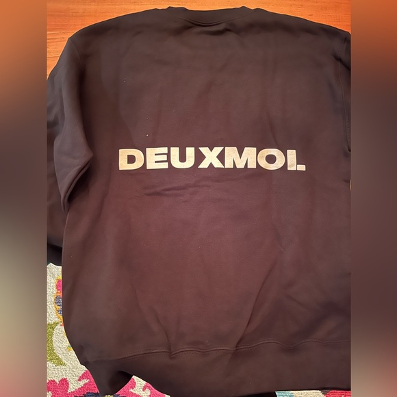 Deuxmoi Anon Pls Deumerch Black Sweatshirt Small - Picture 3 of 4